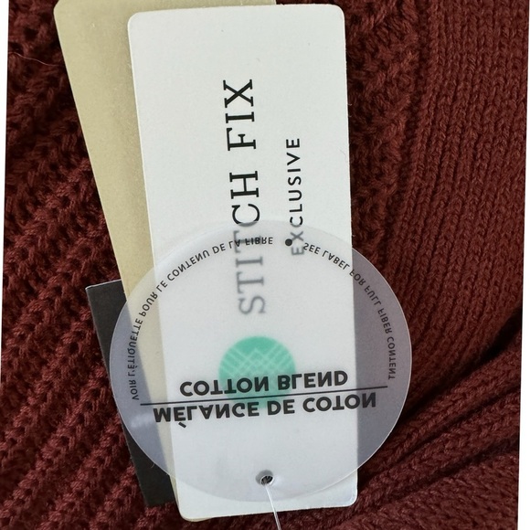 NWT STITCH FIX RD STYLE Women's Sz L Long Sleeve Josslyn V Neck Sweater Rust - Picture 4 of 13